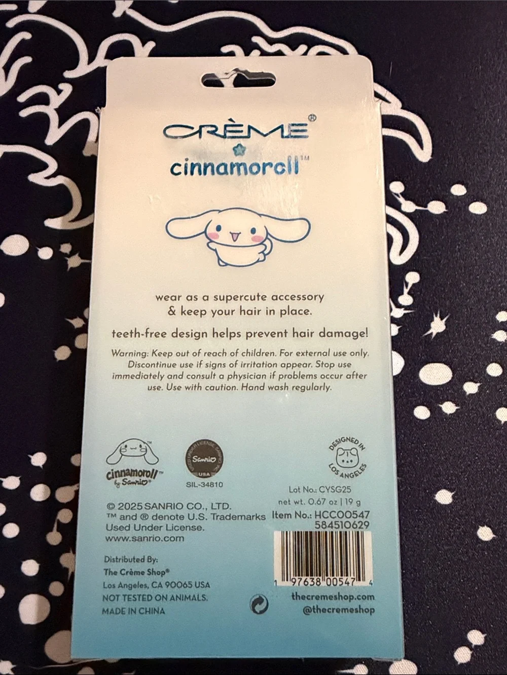 Crème Cinnamoroll Blue Crease-Free Hair Clips - 4 Pack